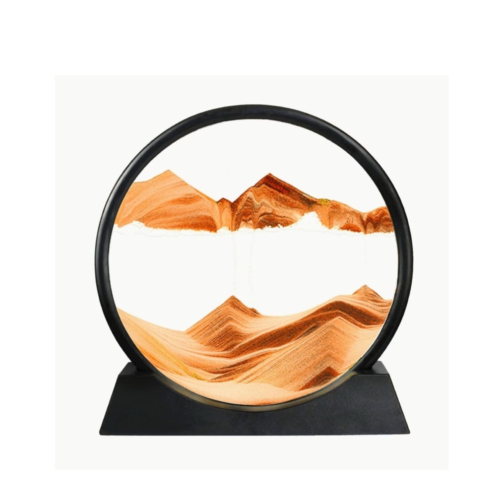 Dynamic Sand Art Sculpture in Black Frame